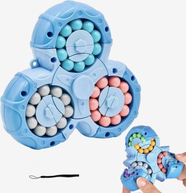 3-in-1 Fidget Spinner Magic Bean Rotating Cube Toy – Double Flip Triangle – Bath Toy – Brain Training Handheld Puzzle Toy – New – For Kids – Random Color