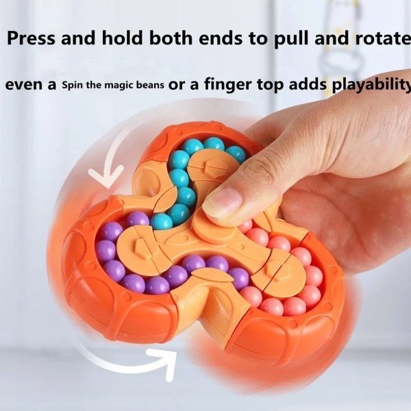 3-in-1 Fidget Spinner Magic Bean Rotating Cube Toy – Double Flip Triangle – Bath Toy – Brain Training Handheld Puzzle Toy – New – For Kids – Random Color