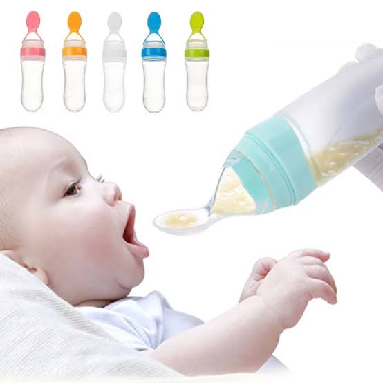 Silicone Bottle Feeding Baby Spoon Feeder – Best Quality Spoon Feeder – Random Color