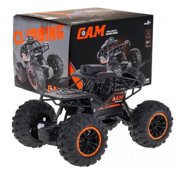 Crawler Cross Country Car With Camera | Remote Control Car With Camera Wifi 720p Hd Fpv Camera, 2.4ghz 1:18 Scale Off-road Remote Control Rechargeable Monster Truck Toys For Boys – Color Black | Toys For Kids | Remote Control Car