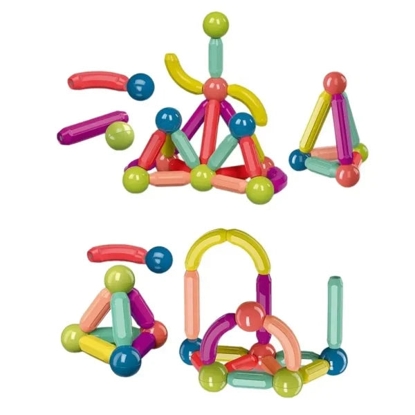 Magnetic Rods Toy 52 Pieces Magnetic Stick Building Blocks Magnetic Blocks For Kids Diy Magnetics Sticks Blocks Montessori Toys