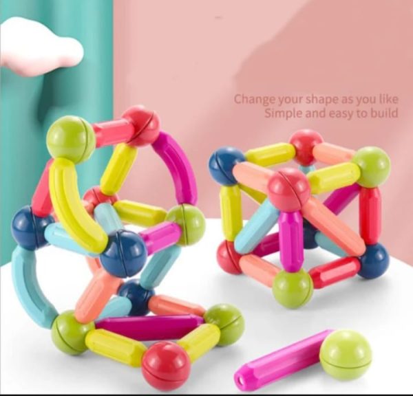 Magnetic Rods Toy 52 Pieces Magnetic Stick Building Blocks Magnetic Blocks For Kids Diy Magnetics Sticks Blocks Montessori Toys