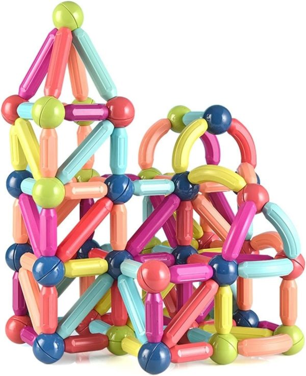 Magnetic Rods Toy 52 Pieces Magnetic Stick Building Blocks Magnetic Blocks For Kids Diy Magnetics Sticks Blocks Montessori Toys