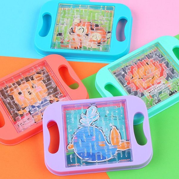 Cartoon Animal Handheld Balance Ball Maze Board Toys For Kids Birthday Party Favors Christmas Gift Goodie Bag Pinata Filler – Random Color