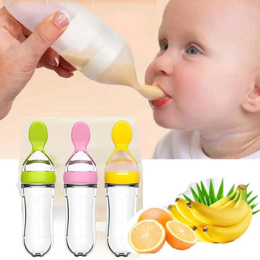 Silicone Bottle Feeding Baby Spoon Feeder – Best Quality Spoon Feeder – Random Color